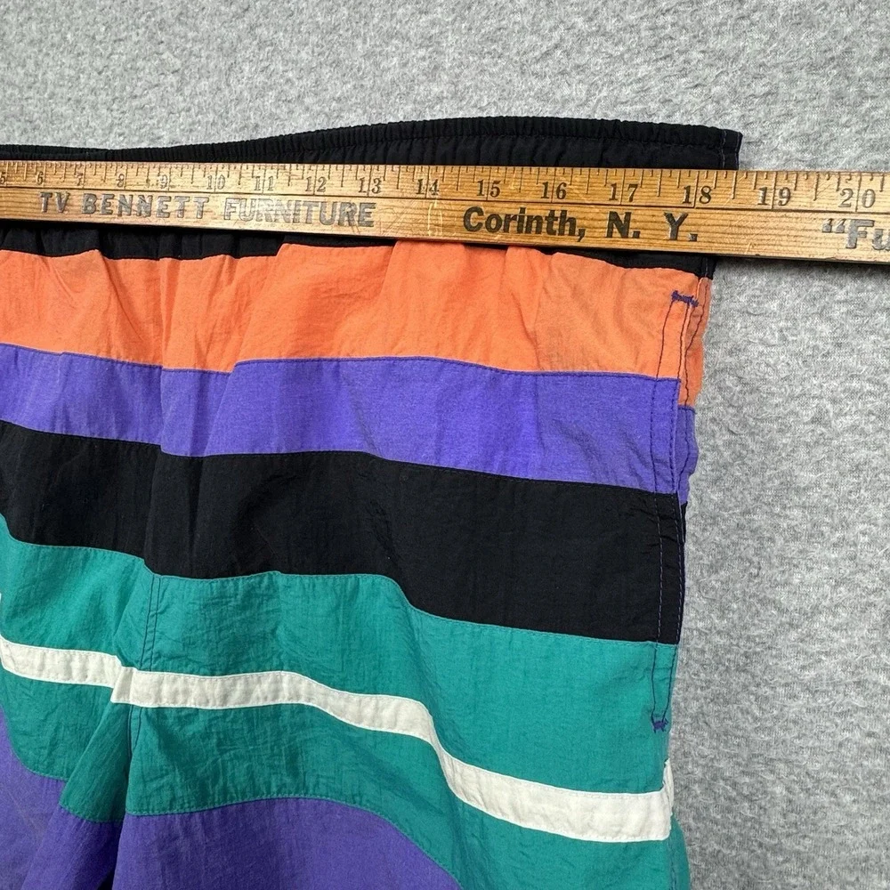 Vtg St. John's‎ Bay Color Block Swim Trunks Medium Retro Surf Beach Vacation 80s